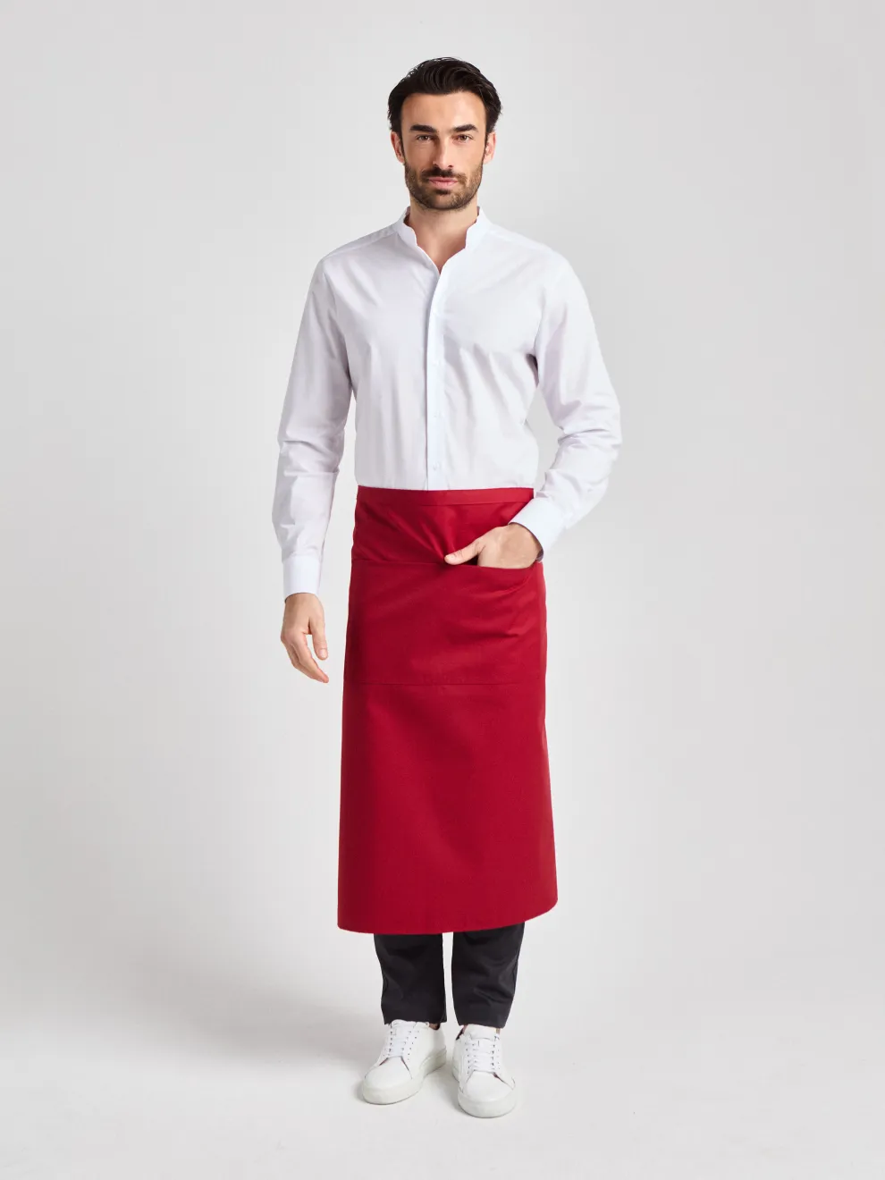 Roma Classic Bag 80 x 100 - Bistroschürze mit Tasche - rot